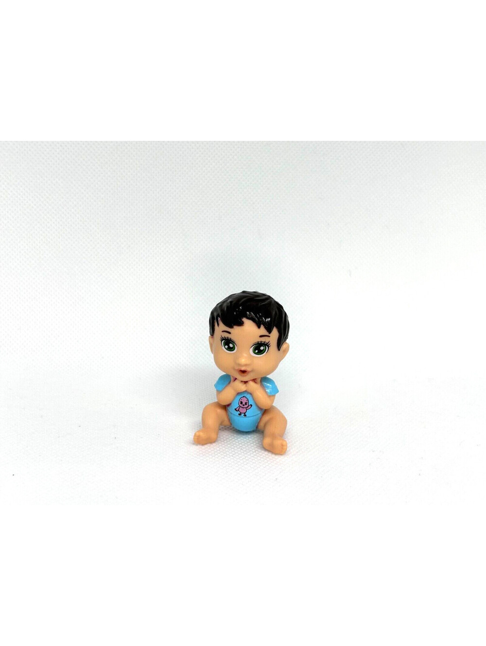 Mini Baby Alive Bottle Pacifier Fed Toy Figure Brown Hair Green Eyes Doll